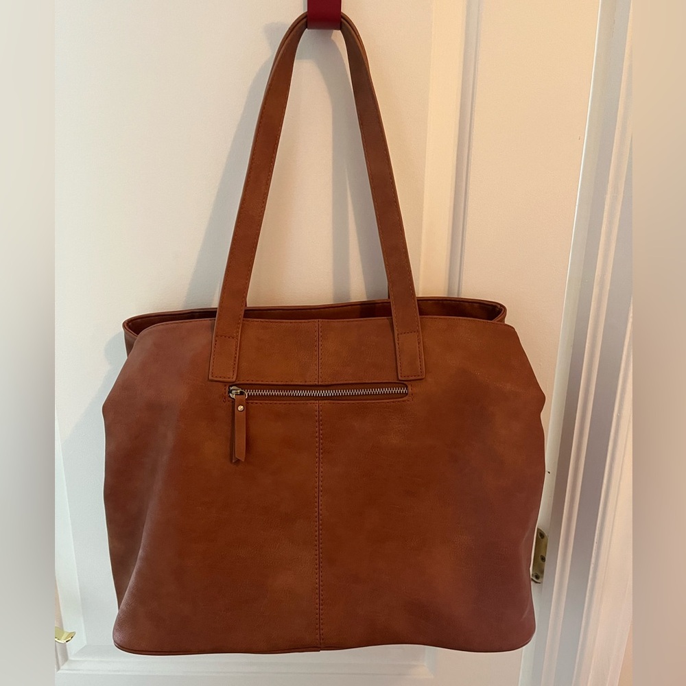 Large Brown Vegan Leather Bag - Picture 2 of 6